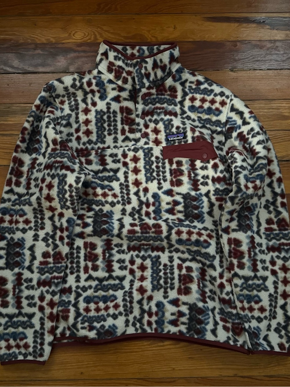 Patagonia Synchilla Snap-T Pullover Large Wandering Woods Pumice